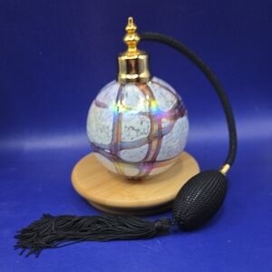 Irice Glass Perfume Atomizer with Gold and Black Accents